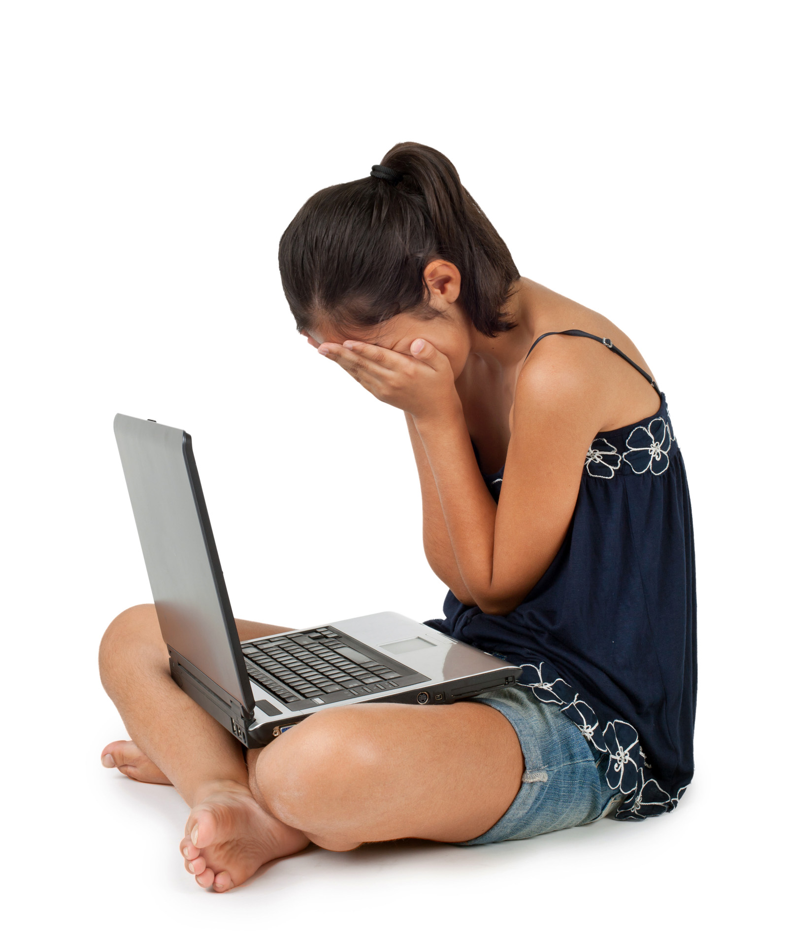 cyber bully girl crying
