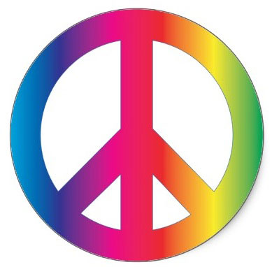 rainbow peace sign